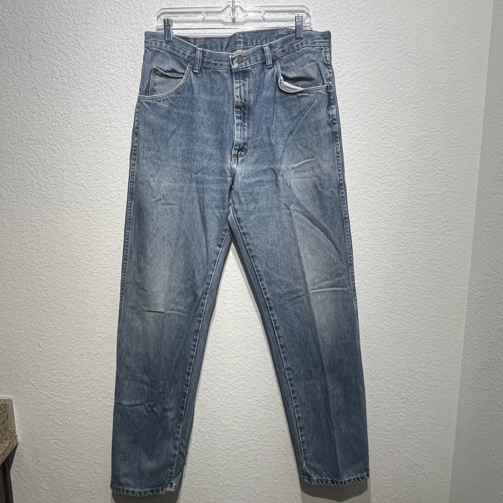 Wrangler Jeans Mens 36x34 Blue Cotton Cowboy Cut Relaxed Fit Straight 96501DS